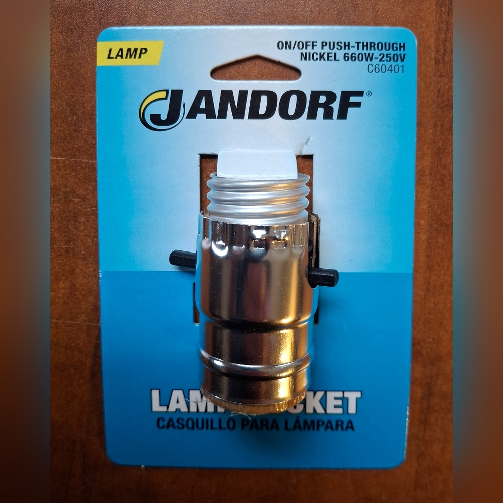 Jandorf Metal Medium Base Push Thru Socket 60401